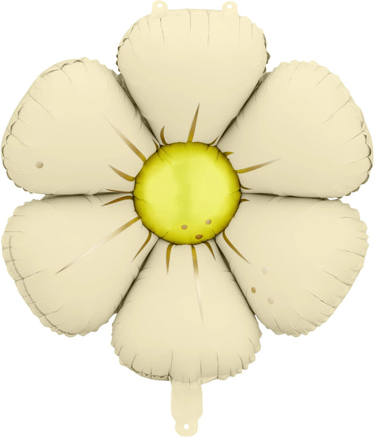 PARTYDECO Folienballon 45cm FBZ5-079 Gänseblümchen, creme 4 Stk. Idealshop