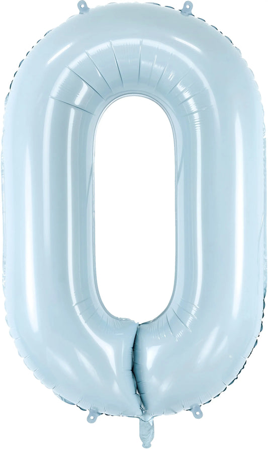 PARTYDECO Folienballon Ziffer 0 72cm FB230P0001J hellblau Idealshop