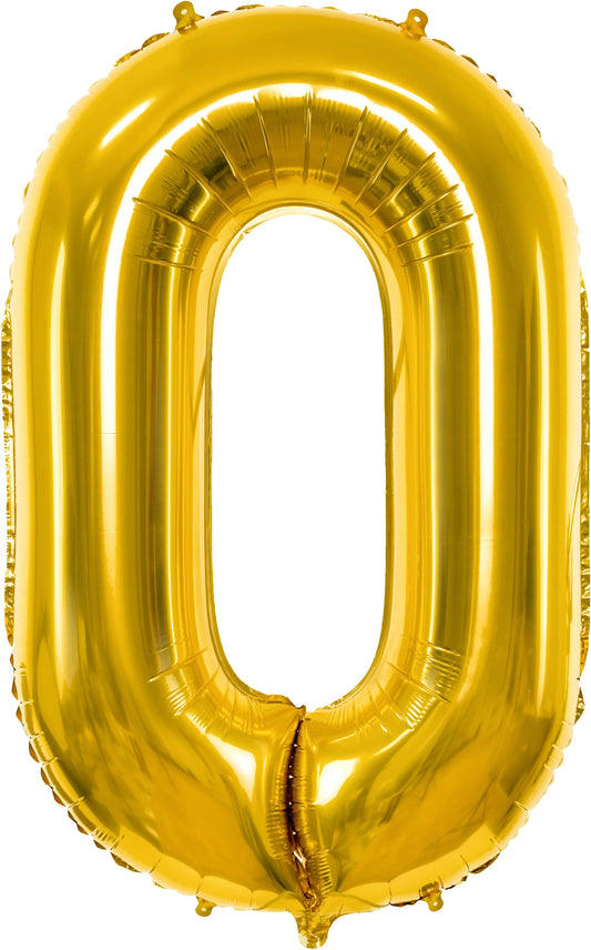 PARTYDECO Folienballon Ziffer 0 86cm FB1M-0-019 gold Idealshop