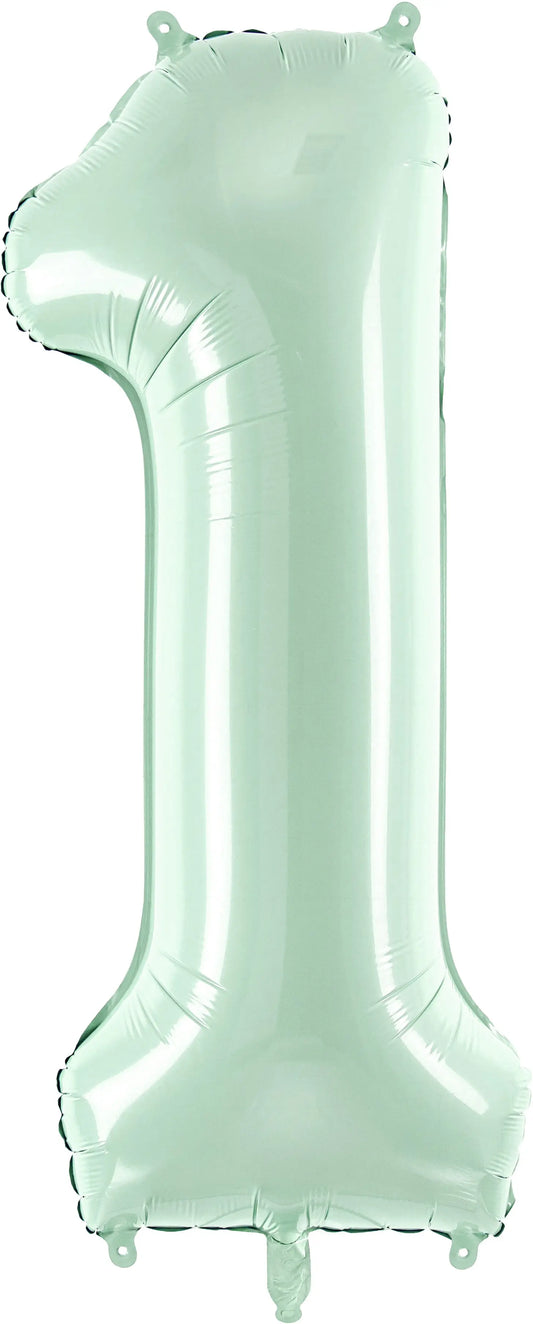 PARTYDECO Folienballon Ziffer 1 72cm FB230G-1-012 hellgrün Idealshop