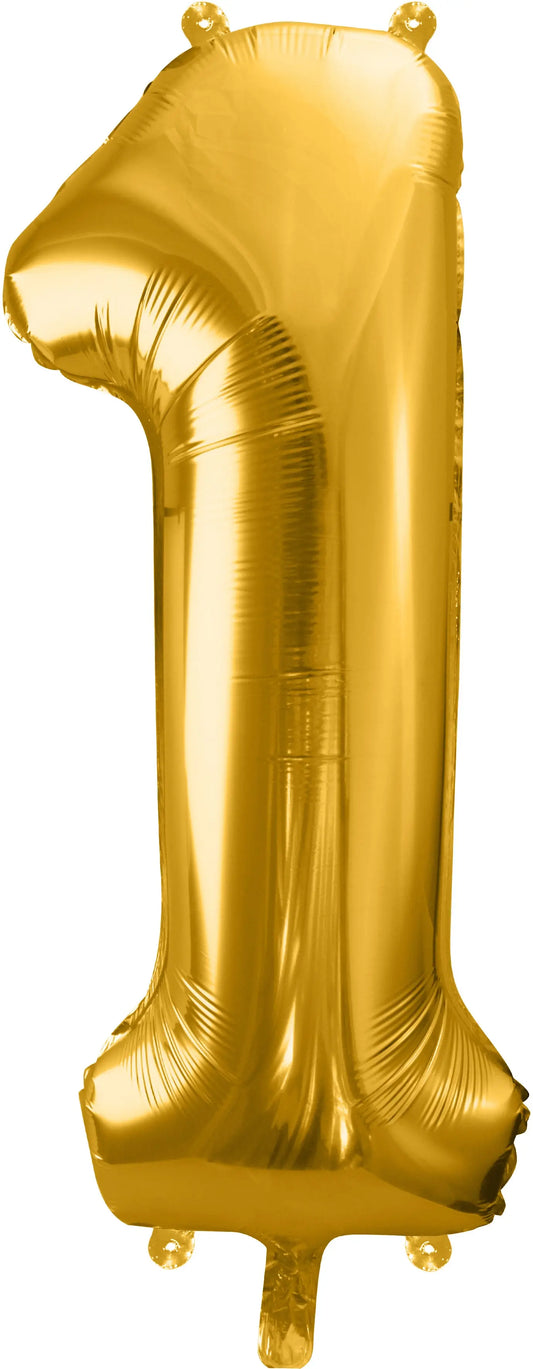 PARTYDECO Folienballon Ziffer 1 86cm FB1M-1-019 gold Idealshop