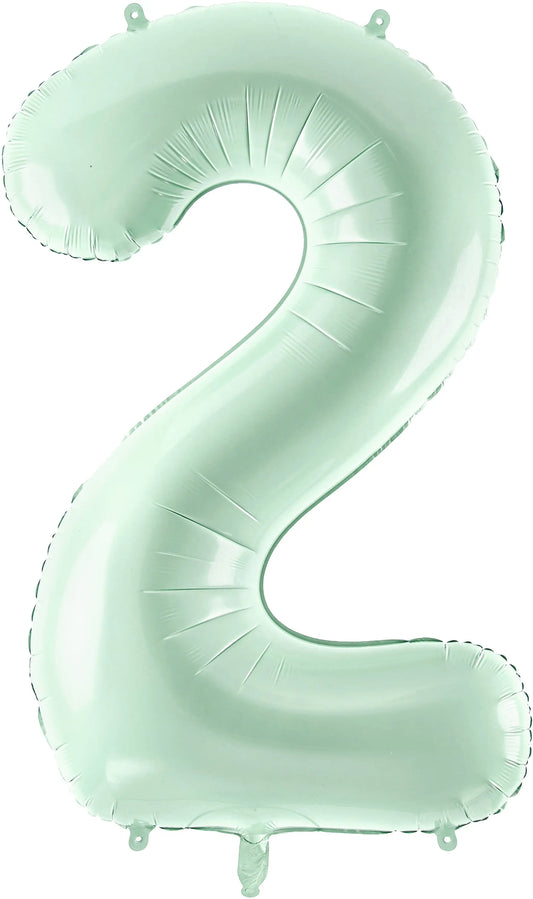 PARTYDECO Folienballon Ziffer 2 72cm FB230G-2-012 hellgrün Idealshop