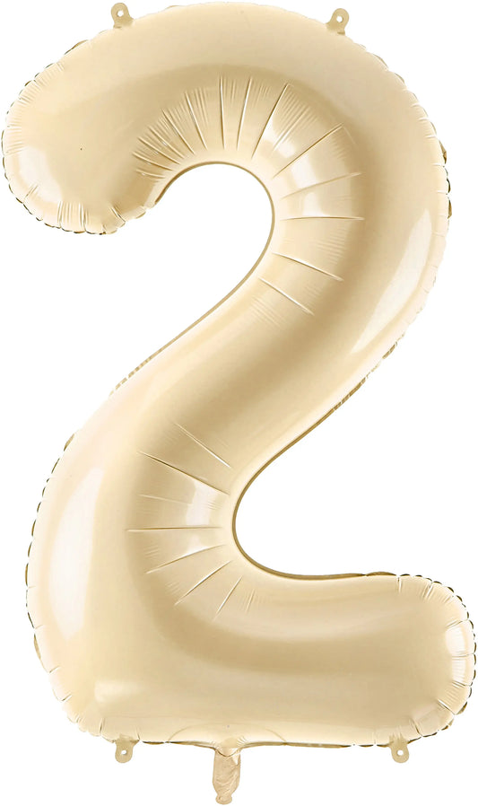 PARTYDECO Folienballon Ziffer 2 72cm FB230P-2-013 beige Idealshop