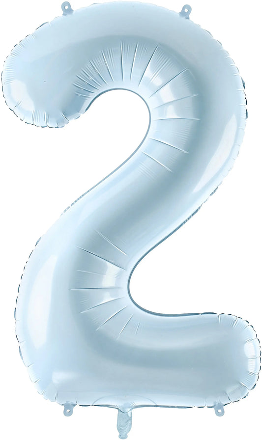 PARTYDECO Folienballon Ziffer 2 72cm FB230P2001J hellblau Idealshop