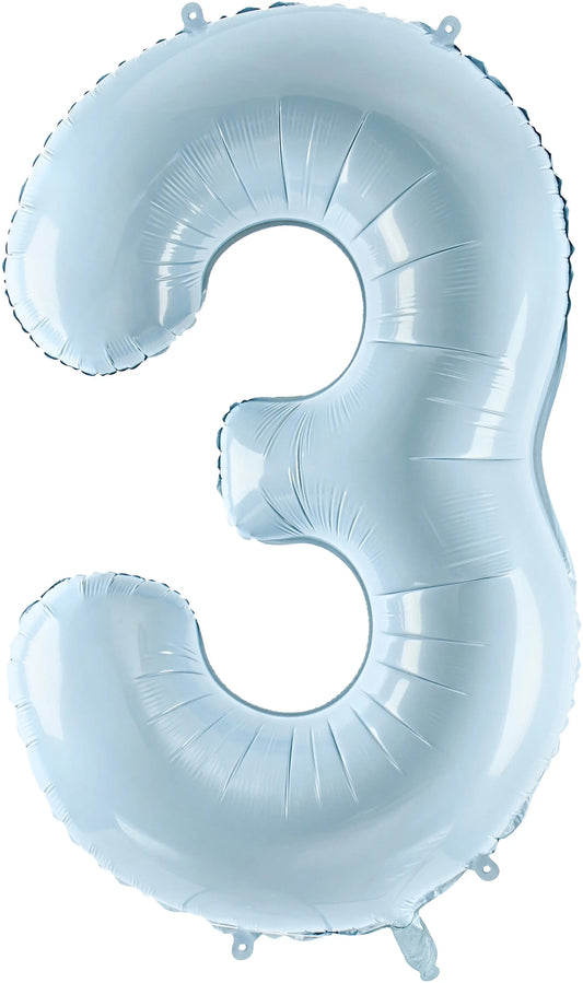 PARTYDECO Folienballon Ziffer 3 72cm FB230P3001J hellblau Idealshop