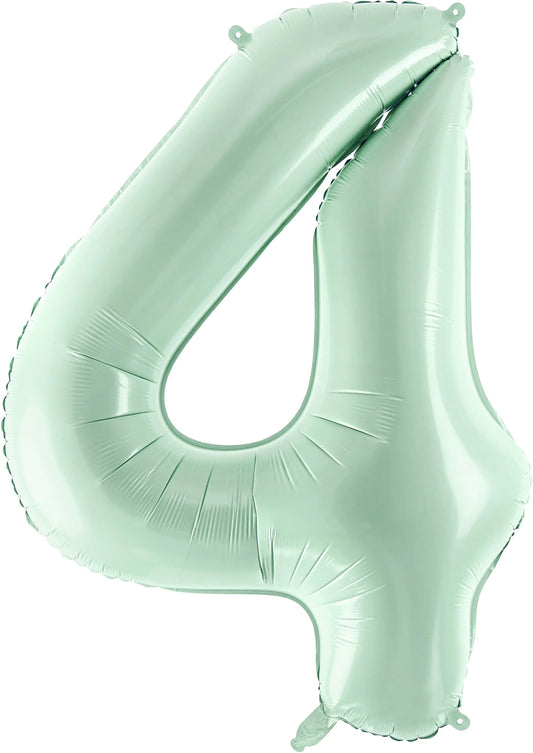 PARTYDECO Folienballon Ziffer 4 72cm FB230G-4-012 hellgrün Idealshop