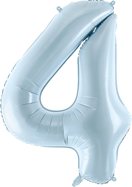 PARTYDECO Folienballon Ziffer 4 72cm FB230P4001J hellblau Idealshop