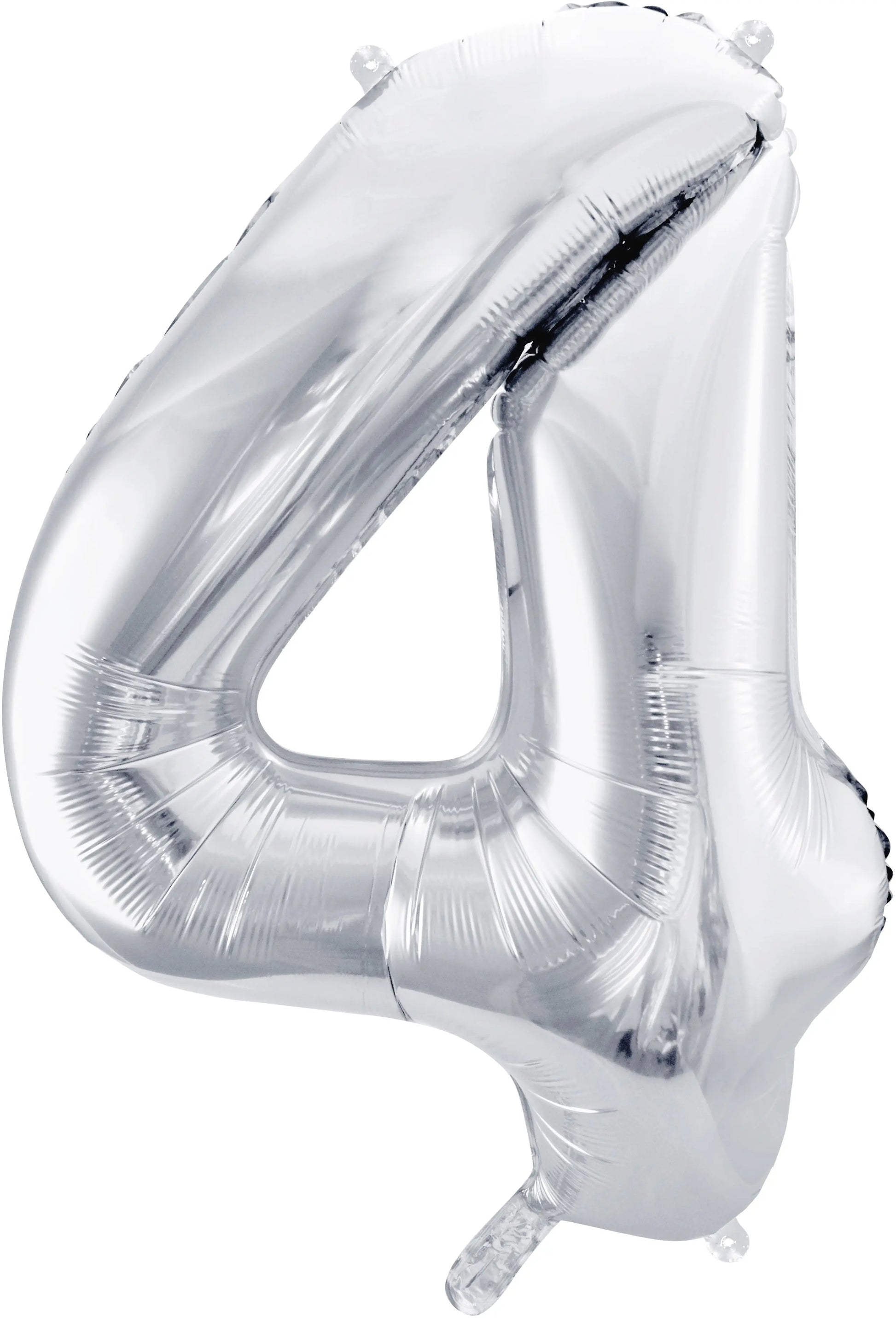 PARTYDECO Folienballon Ziffer 4 86cm FB1M-4-018 silber Idealshop