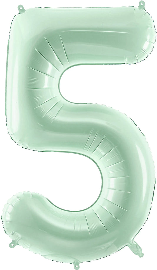 PARTYDECO Folienballon Ziffer 5 72cm FB230G-5-012 hellgrün Idealshop