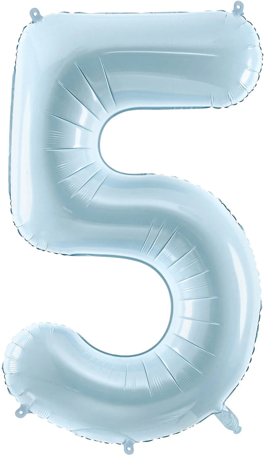 PARTYDECO Folienballon Ziffer 5 72cm FB230P5001J hellblau Idealshop