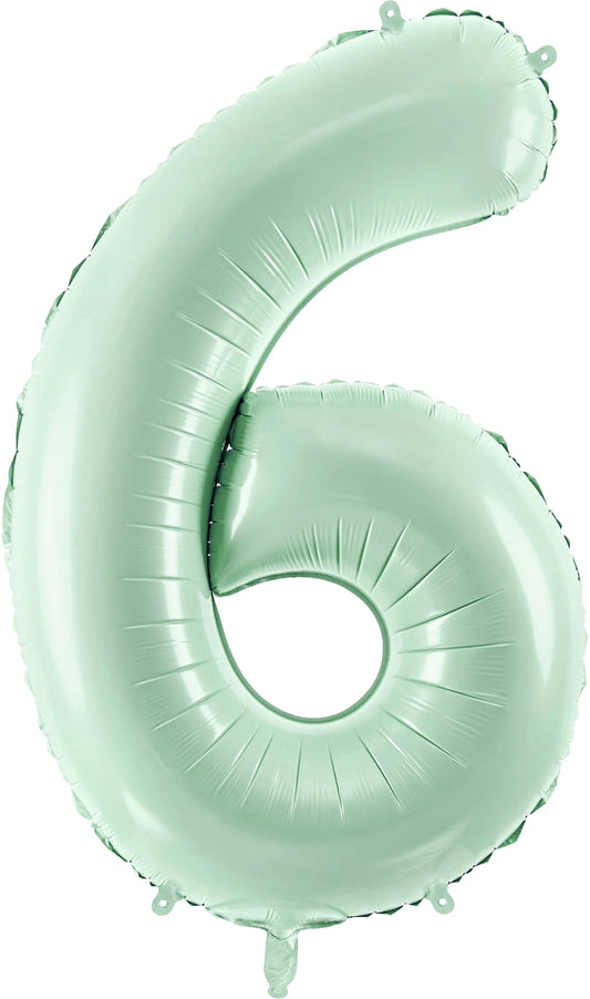 PARTYDECO Folienballon Ziffer 6 72cm FB230G-6-012 hellgrün Idealshop