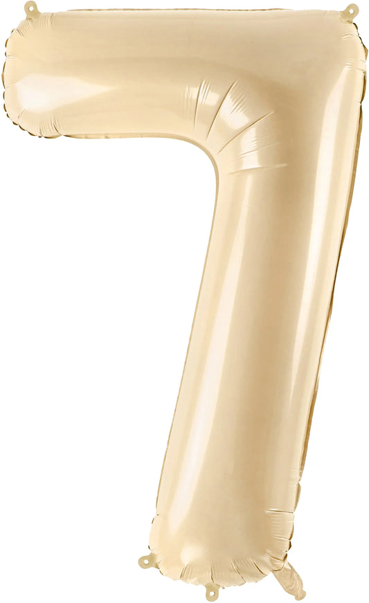 PARTYDECO Folienballon Ziffer 7 72cm FB230P-7-013 beige Idealshop