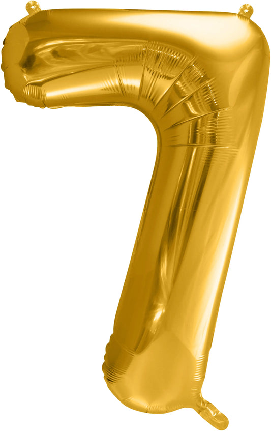 PARTYDECO Folienballon Ziffer 7 86cm FB1M-7-019 gold Idealshop