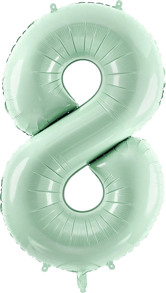 PARTYDECO Folienballon Ziffer 8 72cm FB230G-8-012 hellgrün Idealshop