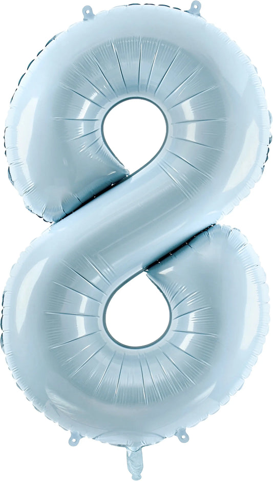 PARTYDECO Folienballon Ziffer 8 72cm FB230P8001J hellblau Idealshop