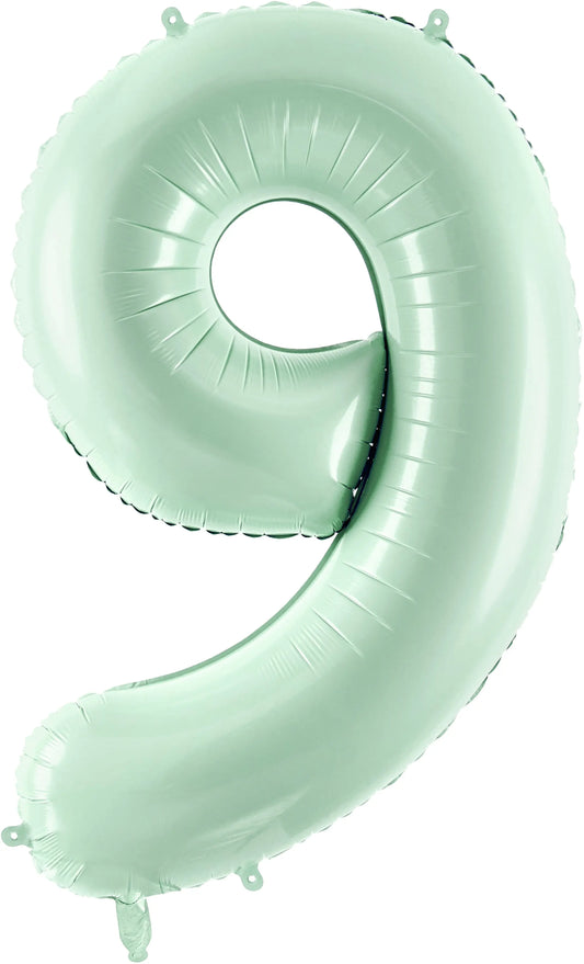 PARTYDECO Folienballon Ziffer 9 72cm FB230G-9-012 hellgrün Idealshop