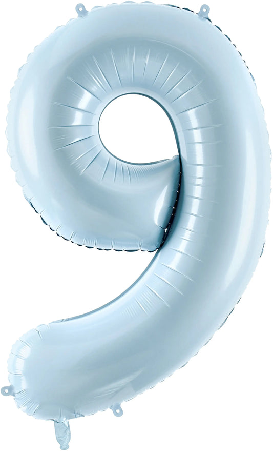 PARTYDECO Folienballon Ziffer 9 72cm FB230P9001J hellblau Idealshop