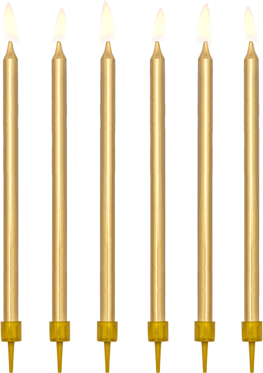PARTYDECO Geburtstagskerzen 12.5cm SCD-1-019ME gold 12 Stück Idealshop