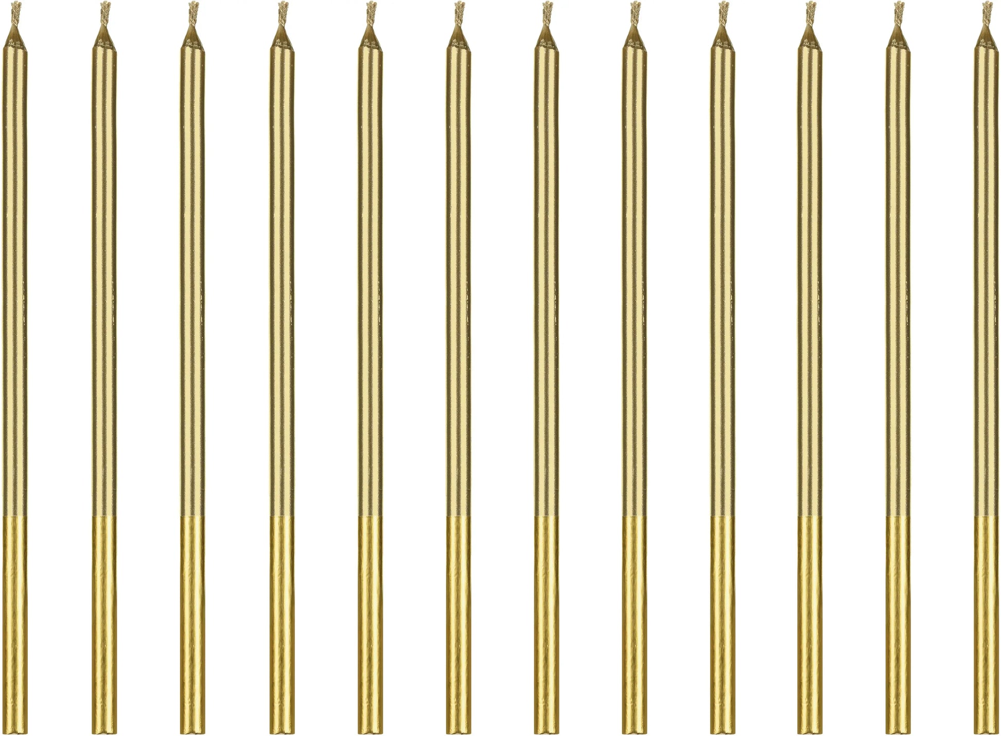 PARTYDECO Geburtstagskerzen 14cm SCD-4-019 gold 12 Stück Idealshop