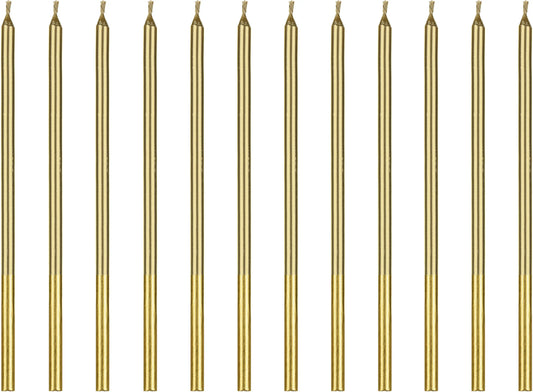 PARTYDECO Geburtstagskerzen 14cm SCD-4-019 gold 12 Stück Idealshop