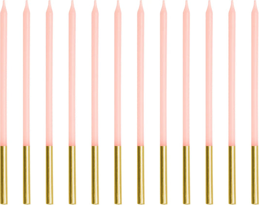 PARTYDECO Geburtstagskerzen 14cm SCD-4-081 rosa 12 Stück Idealshop