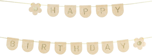 PARTYDECO Girlande Happy Birthday 3m GRLF3 Filz, rosa Idealshop