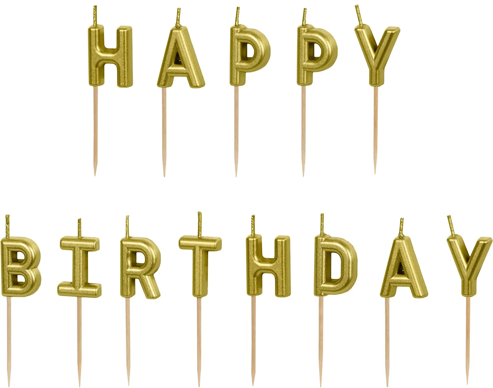 PARTYDECO Kerzen Happy Birthday SCS-13-019 gold Idealshop