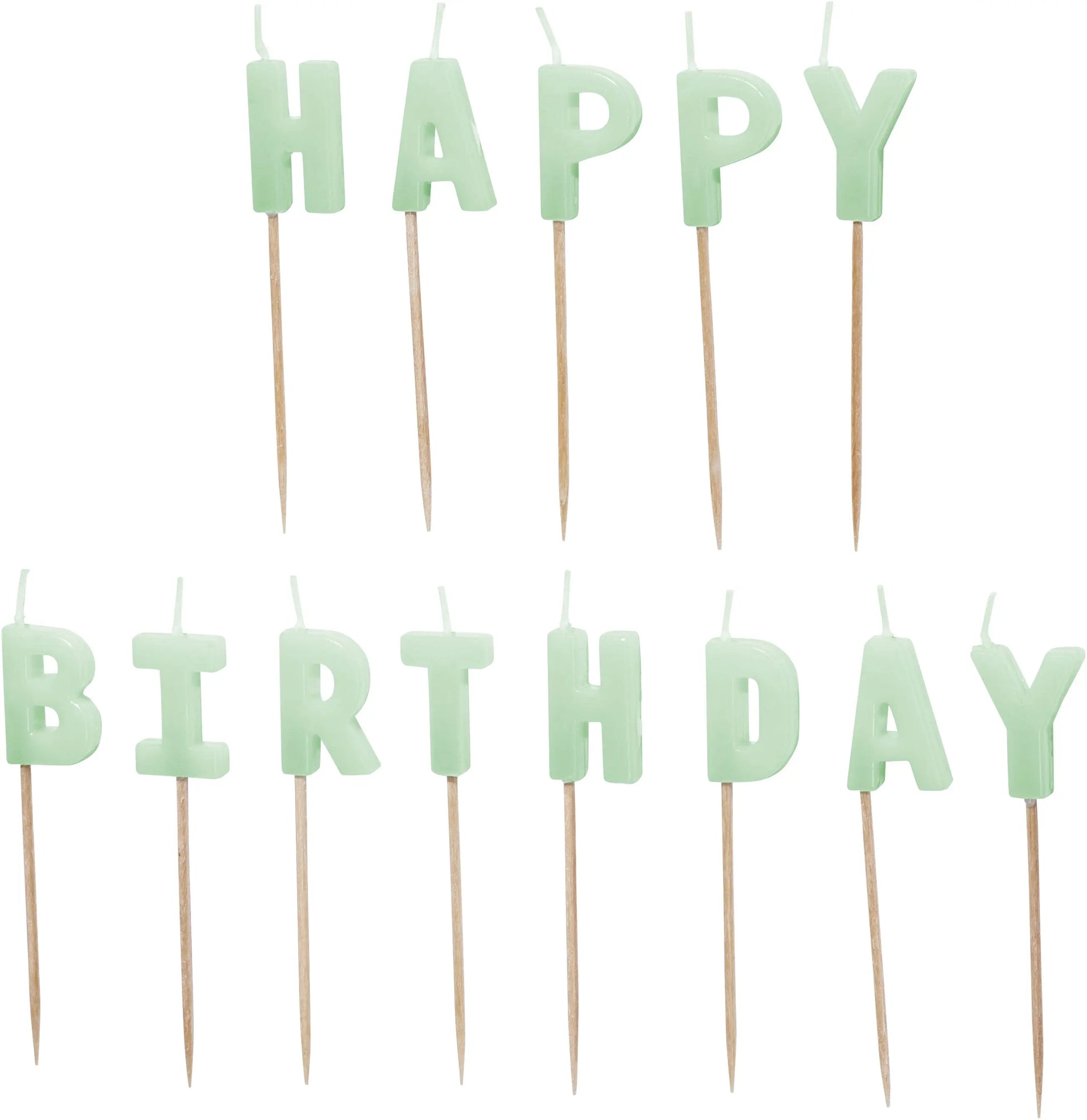 PARTYDECO Kerzen Happy Birthday SCS-13-102 hellgrün Idealshop
