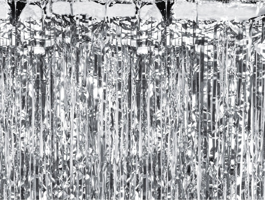 PARTYDECO Partyvorhang 100x200cm CRT3M-018 Metallic silber Idealshop