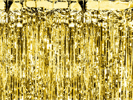 PARTYDECO Partyvorhang 100x200cm CRT3M-019 Metallic gold Idealshop