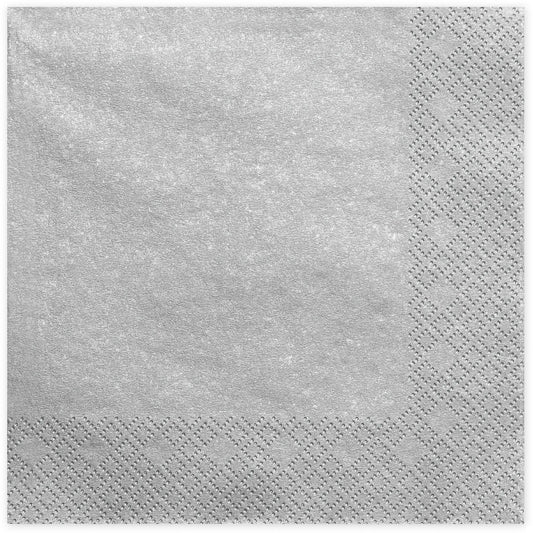 PARTYDECO Servietten 33x33cm SP33-1-018ME silber 20 Stück Idealshop