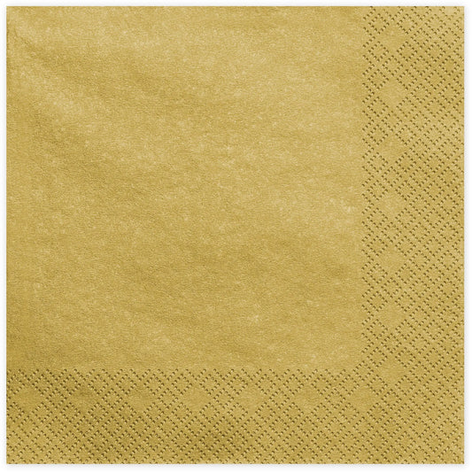 PARTYDECO Servietten 33x33cm SP33-1-019ME gold 20 Stück Idealshop