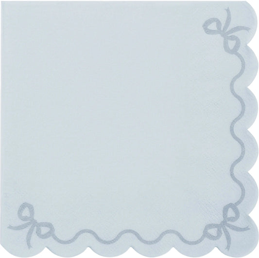 PARTYDECO Servietten Rüsche 33x33cm SP33-87-093 hellblau 12 Stück Idealshop