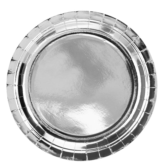 PARTYDECO Teller 23cm TPP36-018ME silber 6 Stück Idealshop