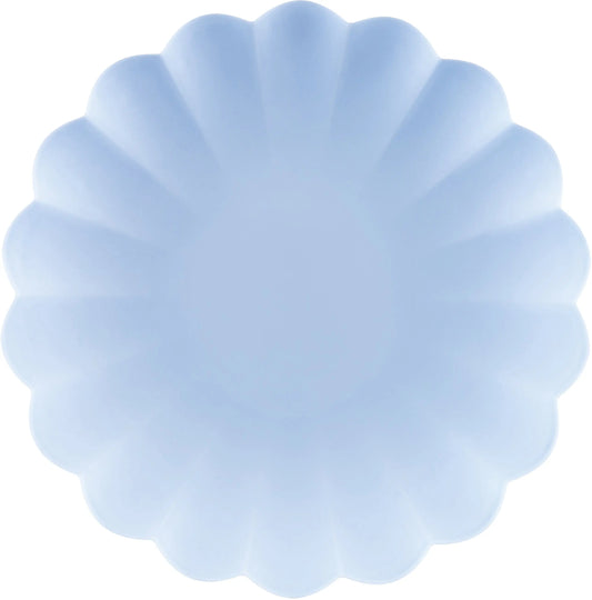 PARTYDECO Teller Rüsche 22cm TPL1-011 hellblau 4 Stück Idealshop