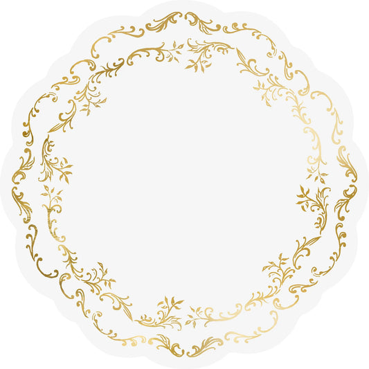 PARTYDECO Tischsets 35.5cm PPT11-008 weiss/gold 6 Stück Idealshop