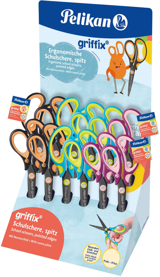 PELIKAN Display Schere Griffix 605380 spitz, ass. 12 Stk. Idealshop