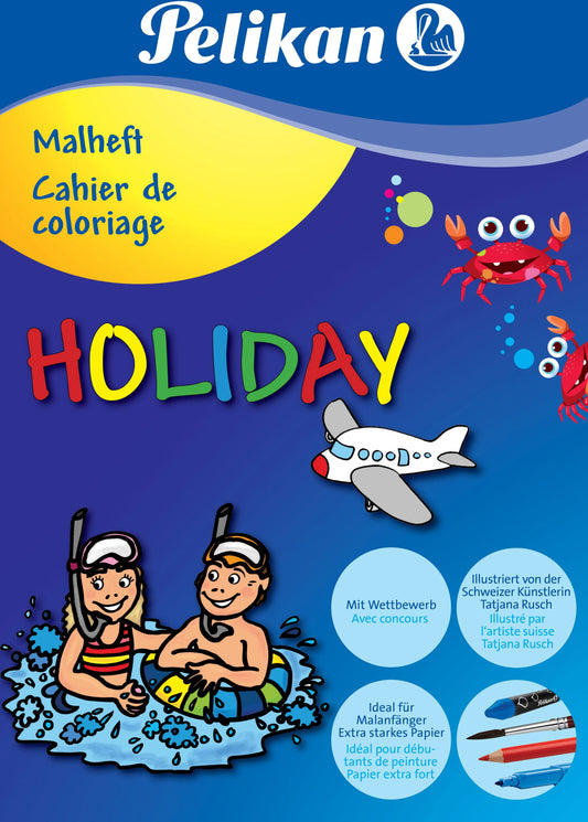 PELIKAN Malheft Holiday A5 25200027 blau, 120g 16 Seiten Idealshop