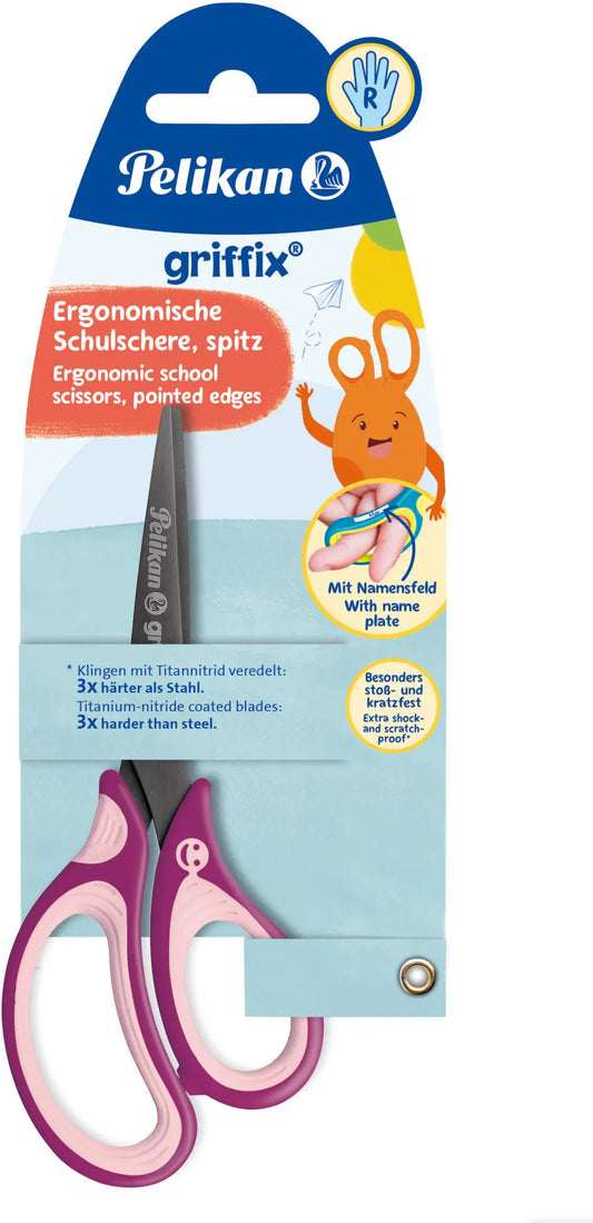 PELIKAN Schere spitz Griffix 819107 sweet berry, Rechtshänder Idealshop