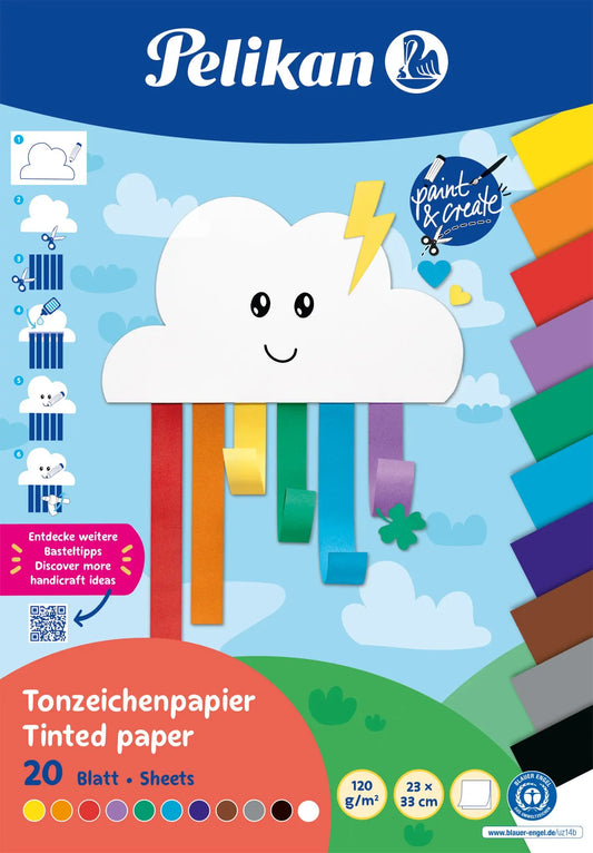 PELIKAN Tonzeichenpapier 101585 Rainbow 23x33 cm, 120 g/m2 Idealshop