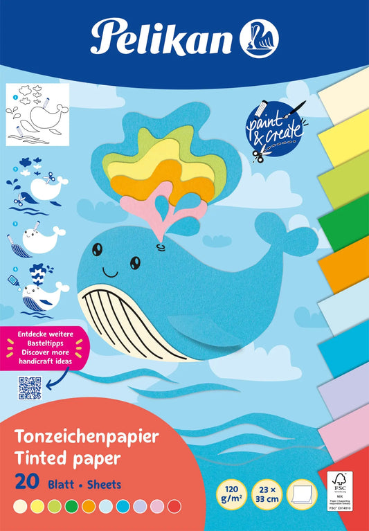 PELIKAN Tonzeichenpapier 101592 Summer 23x33 cm, 120 g/m2 Idealshop