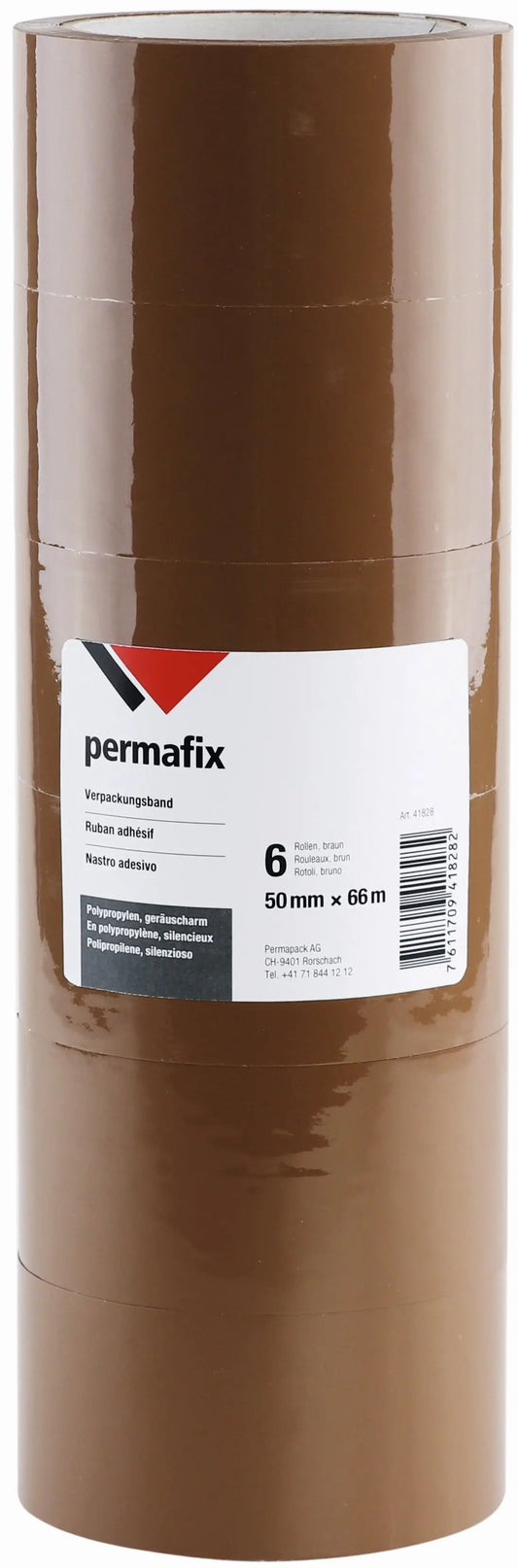 PERMAFIX Verpackungsband 41828 braun 50mmX66M 6 Stk. Idealshop