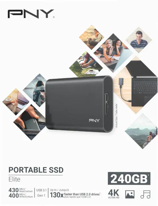 PNY Elite USB 3.1 Gen1 240GB PSD1CS1050-240-FFS Portable SSD dark-grey Idealshop