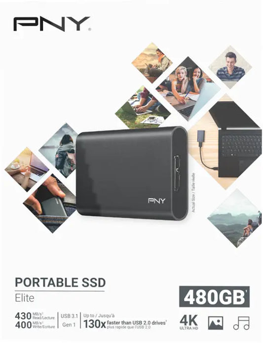 PNY Elite USB 3.1 Gen1 480GB PSD1CS1050-480-FFS Portable SSD dark-grey Idealshop