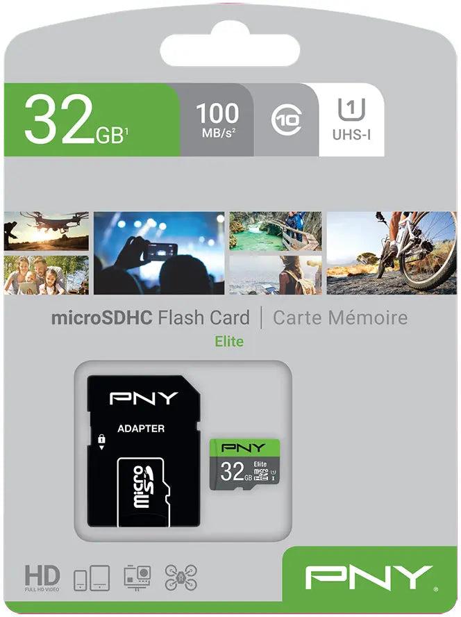 PNY micro-SDHC Elite 32GB P-SDU32GU185GW-GE UHS-I U1 & adapter Idealshop