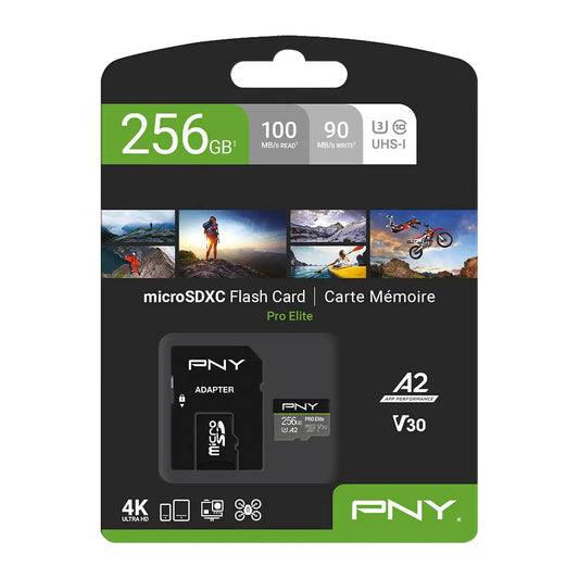 PNY micro-SDXC Pro Elite 256GB PSDU256V3 UHS-I U3 A2 & adapter Idealshop