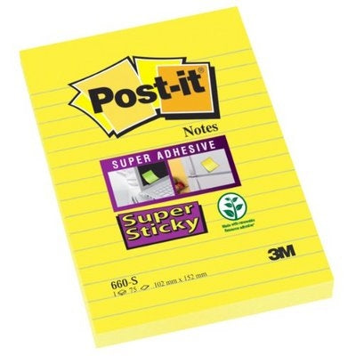 POST-IT   Block Super Sticky   102x152mm