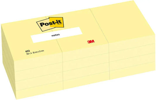 POST-IT Block 38x51mm 653Y gelb/100 Blatt 4x3 Stück Idealshop