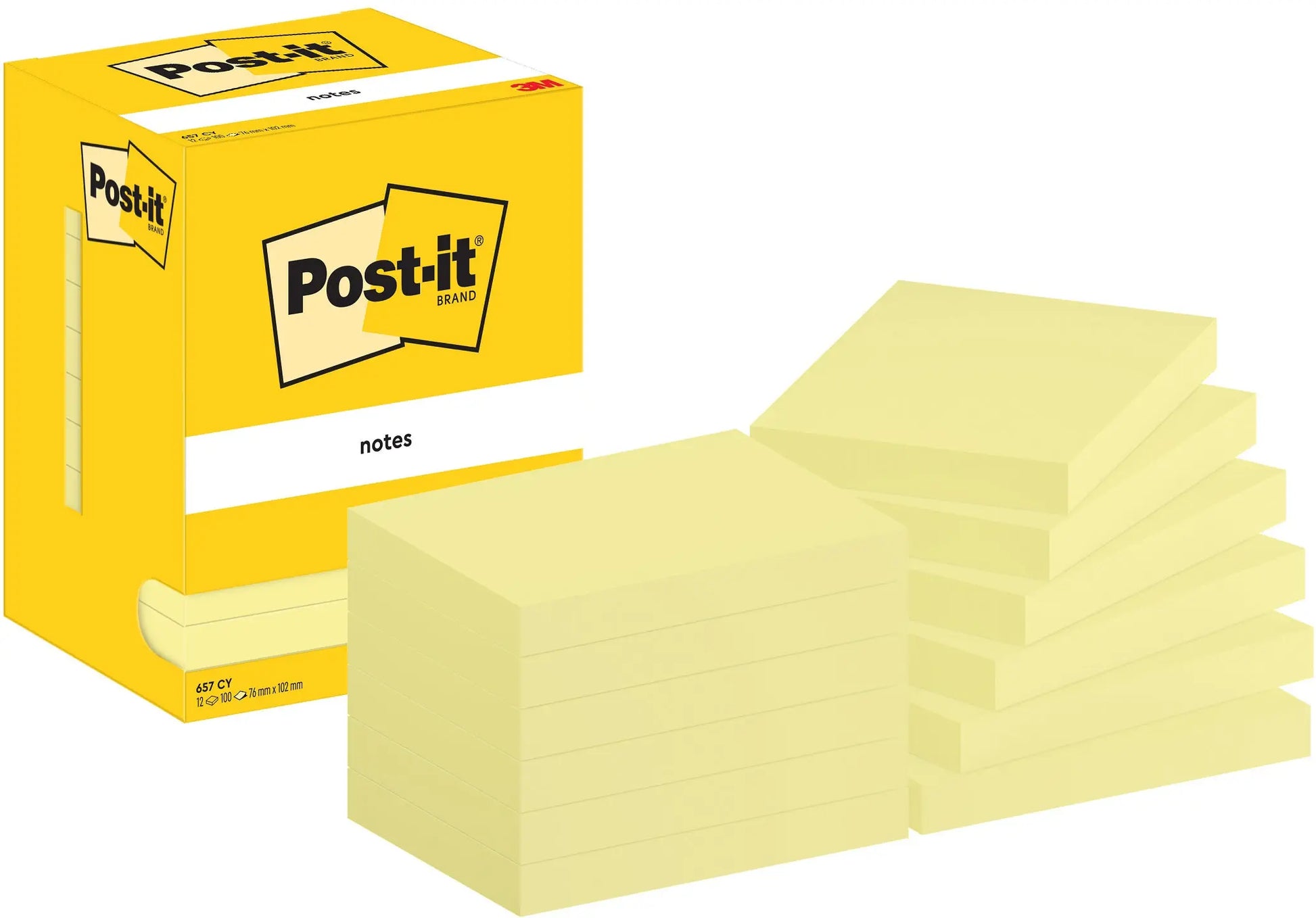POST-IT Block 76x102mm 657 CY Gelb 12x100 Blatt Idealshop