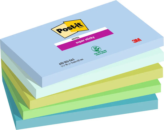 POST-IT Block Super Sticky Oasis 655-5SS-OAS 5-farbig, 6x90 Blatt 127x76m Idealshop